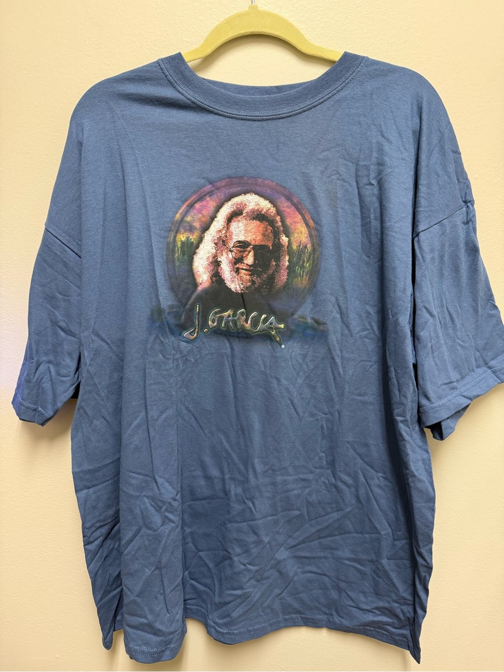 Jerry Garcia Blue Graphic Short-Sleeve Men's Shirt 2XL